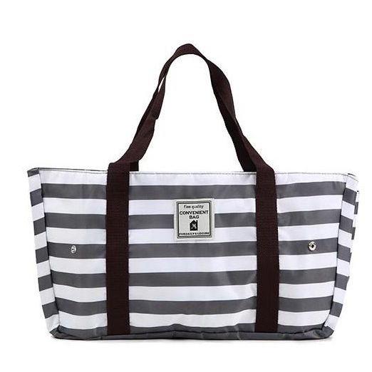 トート・デ・クール　保冷レジカゴバッグ　グレーボーダー